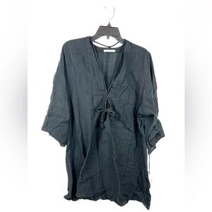 Robin Piccone Women’s Vneck Dress Cover Up Black Large
